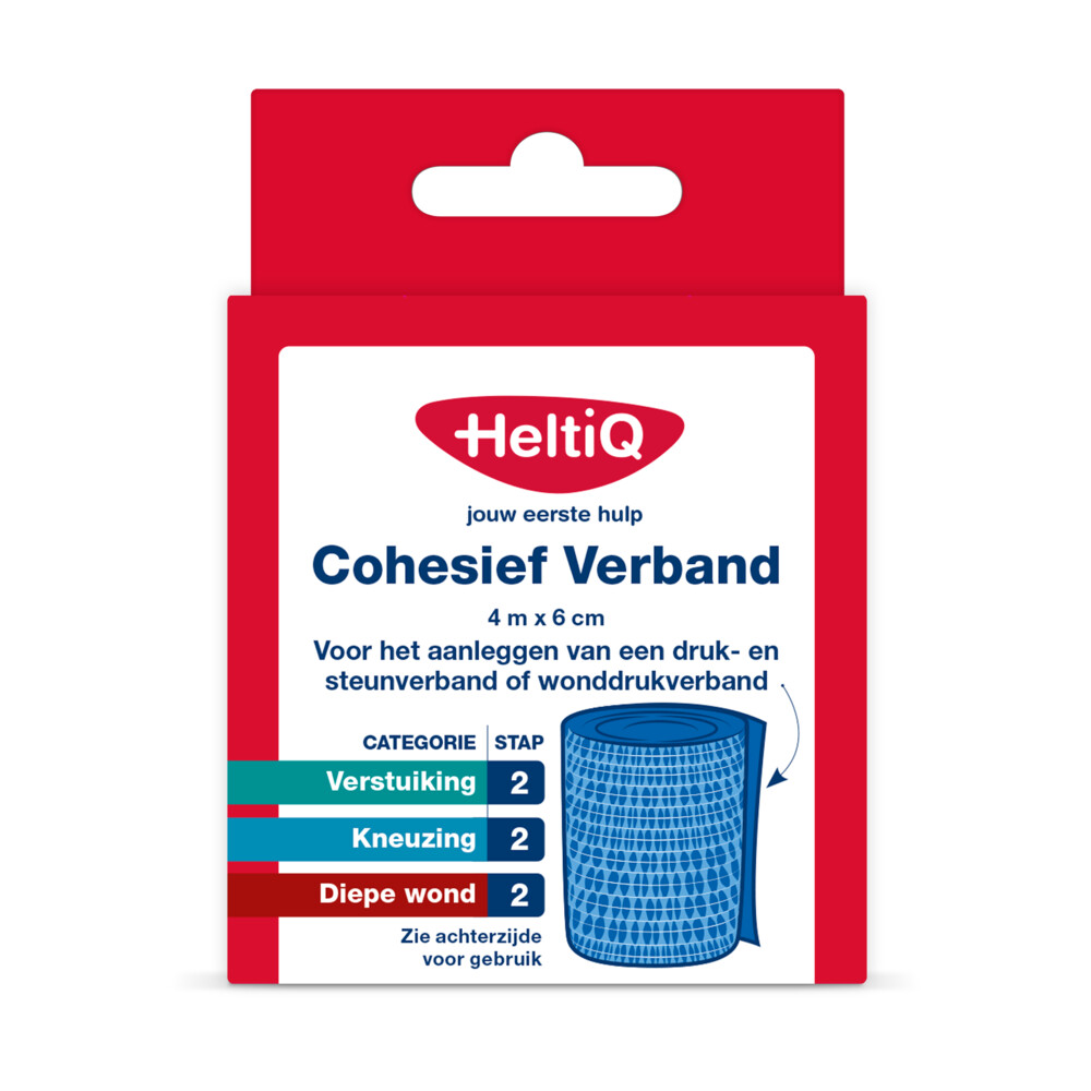 2x HeltiQ Cohesief Verband 4 m x 6 cm