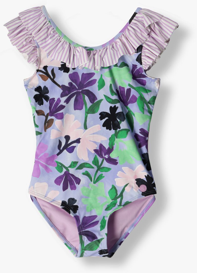 SCOTCH & SODA paarse scotch & soda  all-over printed contract ruffle bathing suit