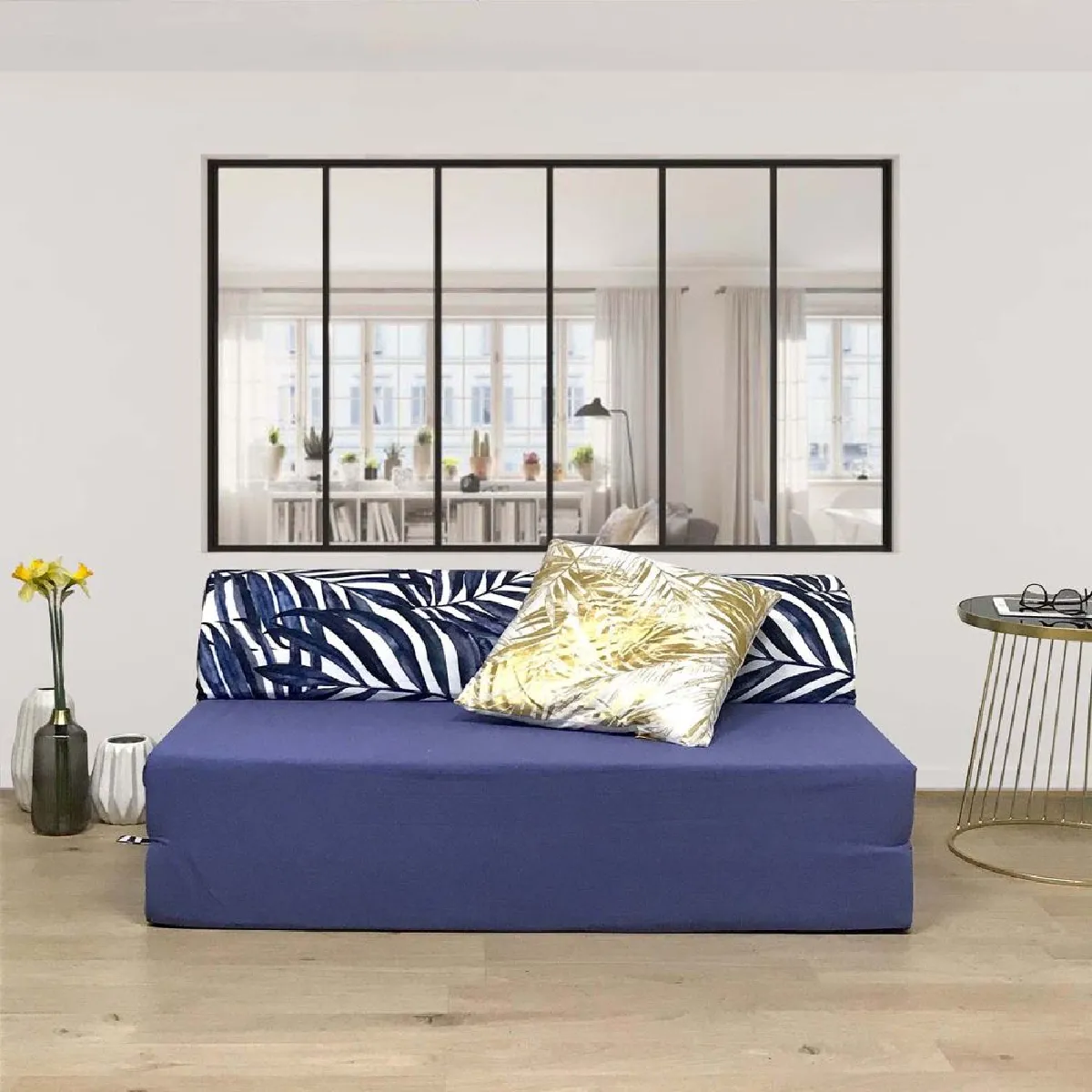 Jardindeco Chauffeuse double - Imprimé Bleu palm