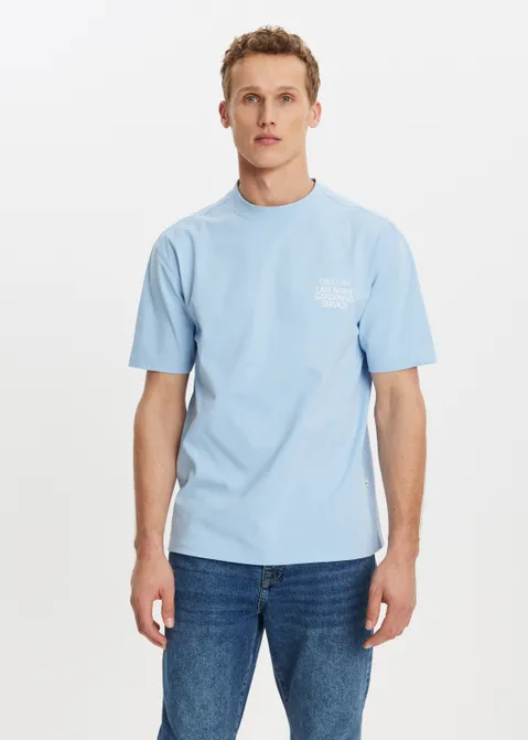 T-shirt met print late night blauw (BLW.L)