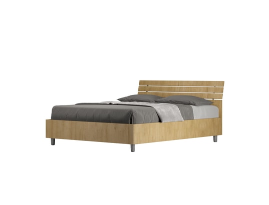 ITYHOME - Lit coffre ankel incliné 140x200 chêne nature