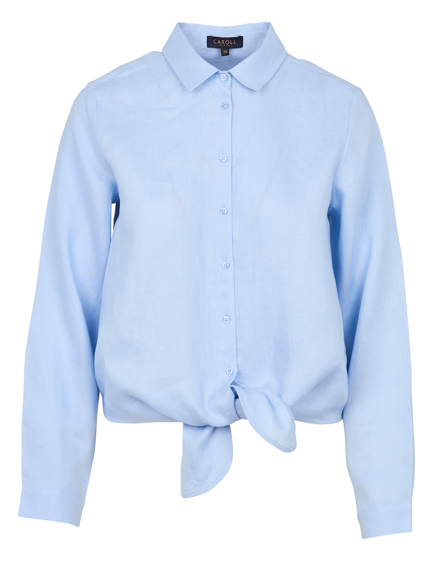 LIVIE - Chemise col classique en lin | Bleu