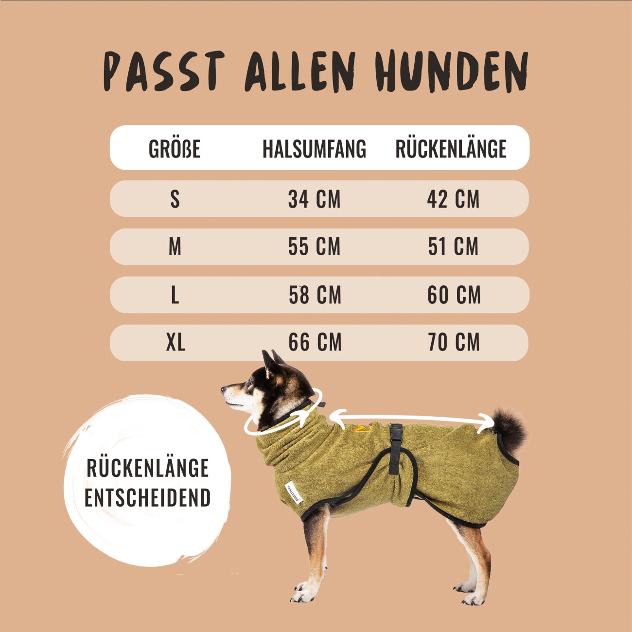 Rudelkönig Hundebademantel – schnelltrocknend & saugstark S