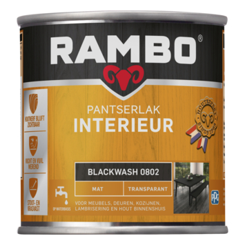 Rambo pantserlak interieur transparant mat blackwash 250 ml