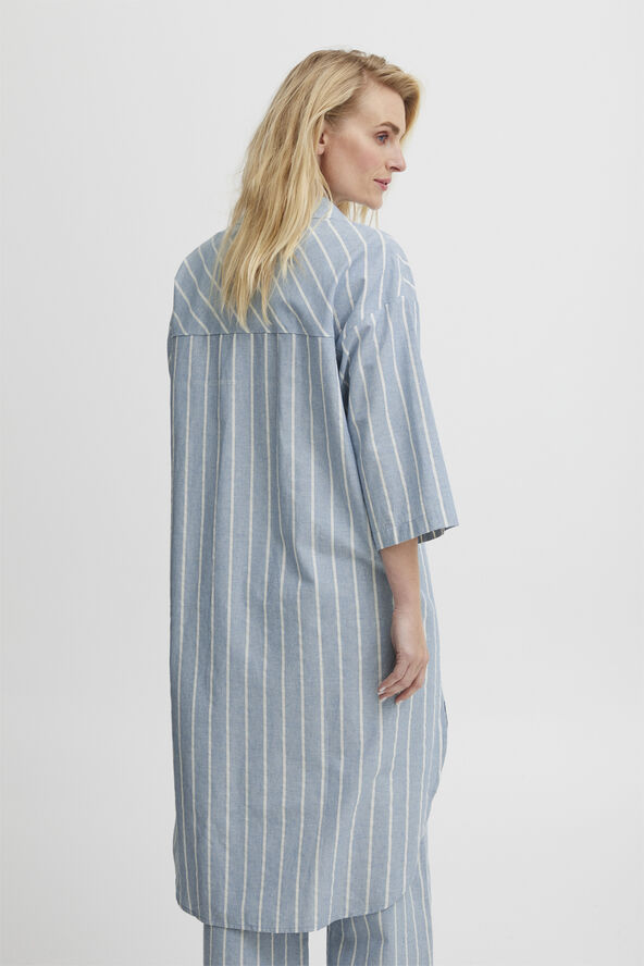 PULZ Jeans PZMATHILDA Long Shirt Kentucky blue striped