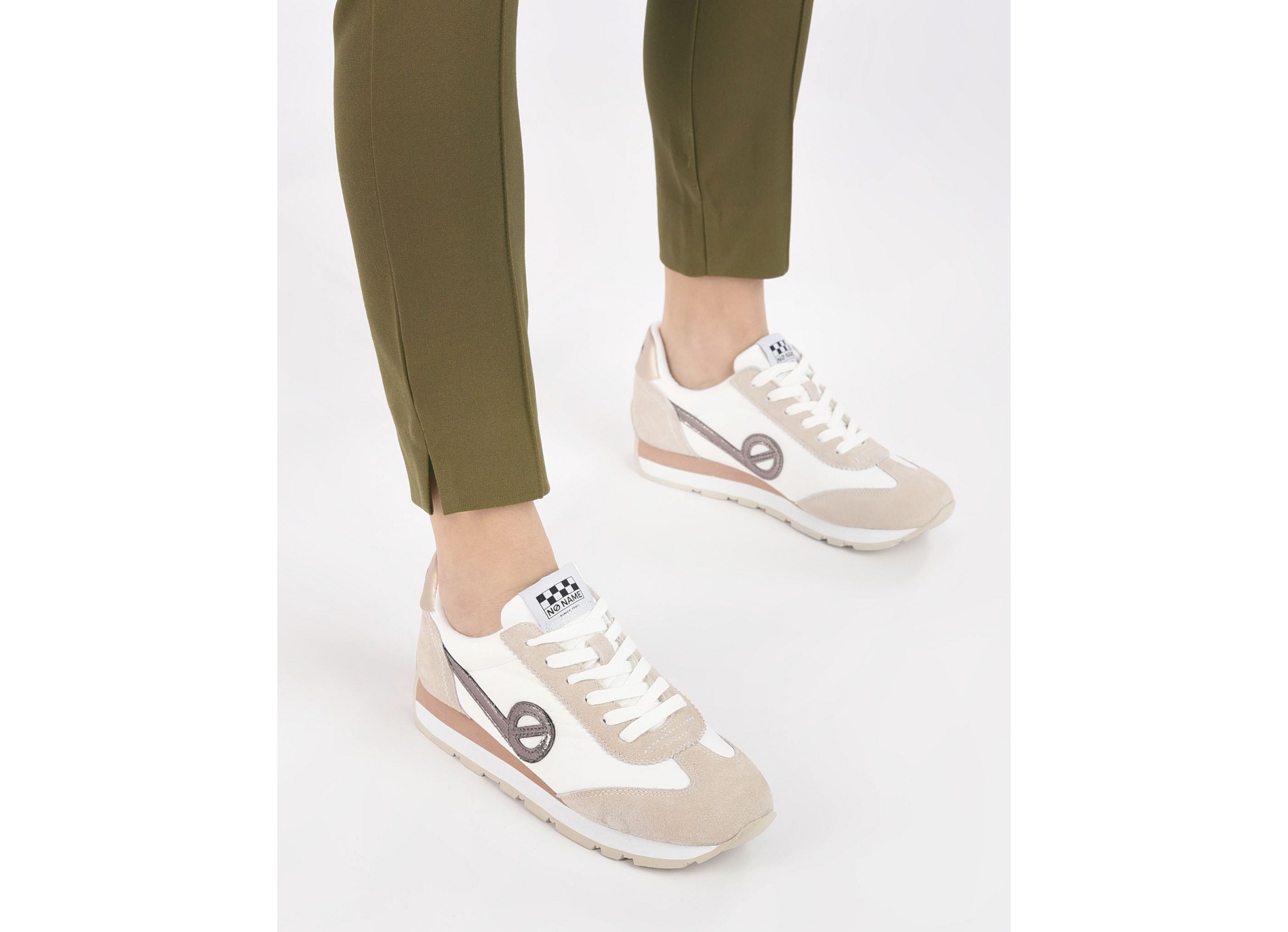 City run jogger beige blanc