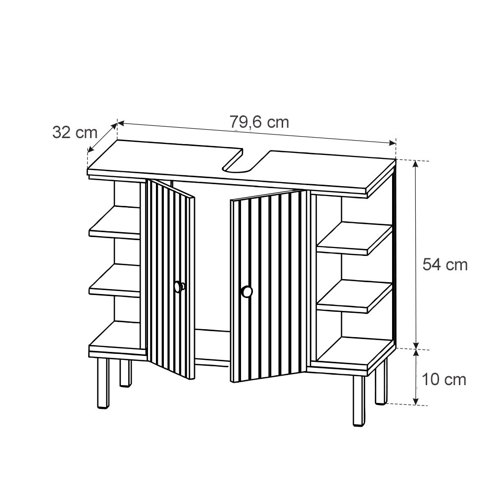 Vicco Waschtischunterschrank Aquis 79,6 x 64 cm, Sonoma Anthrazit, Badezimmer