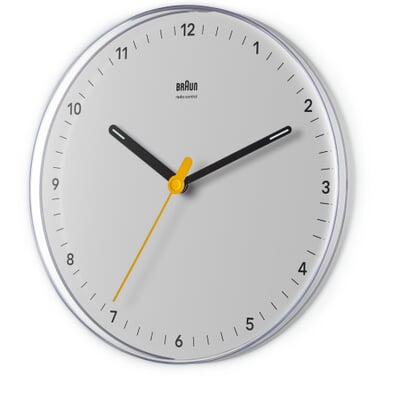 Wanduhr Braun, klein, Weiß