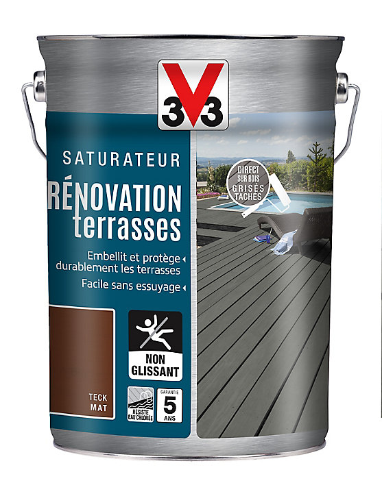 Saturateur extérieur terrasses et bardages Teck V33 5L