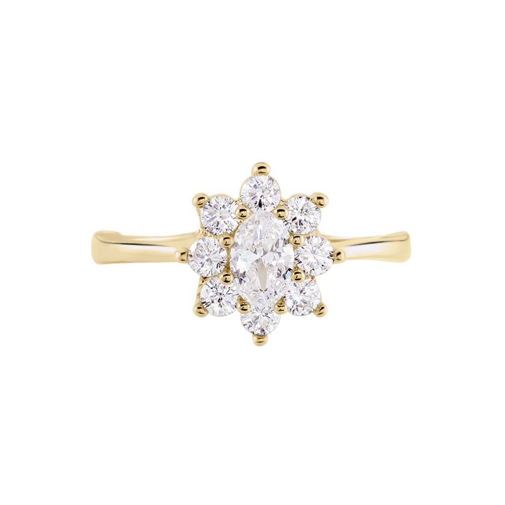 Bague Plaqué Or Mahats Oxyde De Zirconium