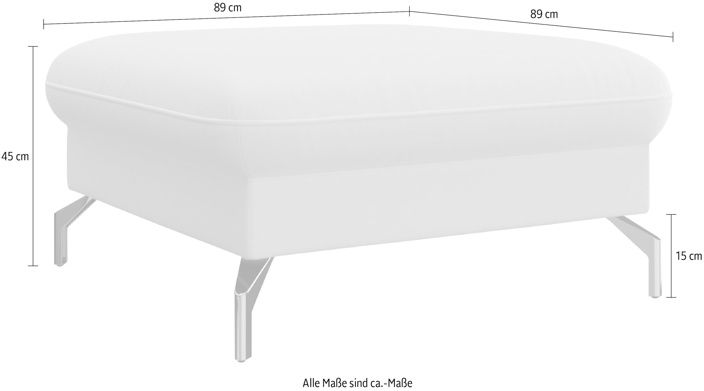 sit&more Hocker »Fashion« inklusive Federkern, mit hochwertigen, schwarzen Metallfüssen