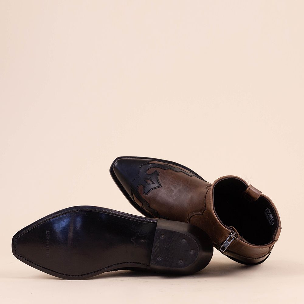 Old West MF1511 lage cowboylaarzen bruin - zwart