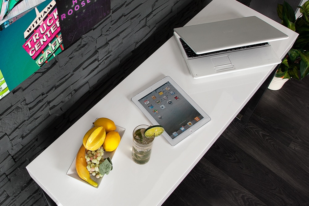 riess-ambiente Konsole WHITE DESK - 120cm weiß Hochglanz Bürotisch