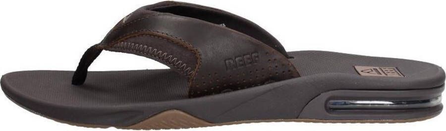Reef Leather Fanningdark Brown Heren Slippers Donkerbruin
