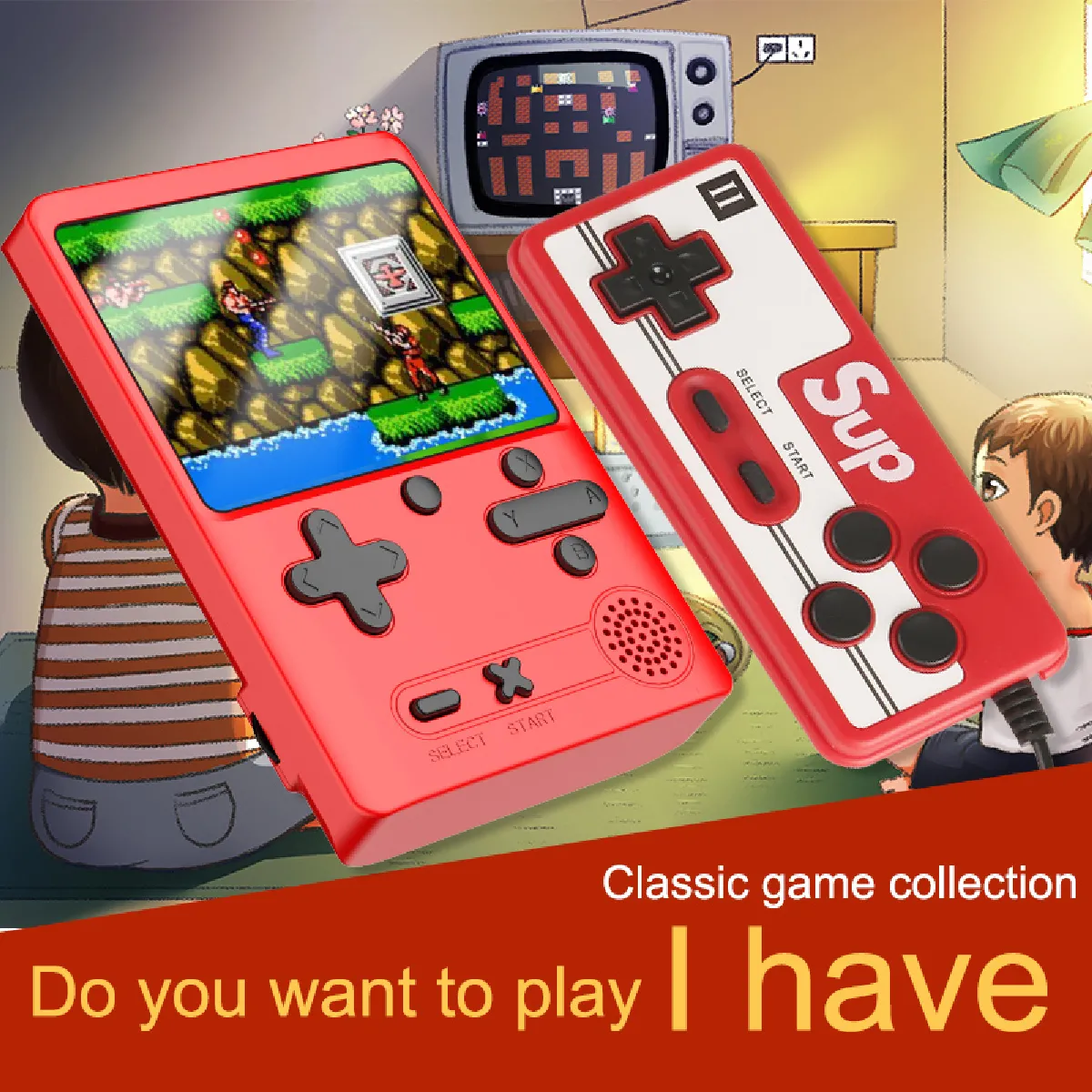 El Contente Mini console portable 400 jeux