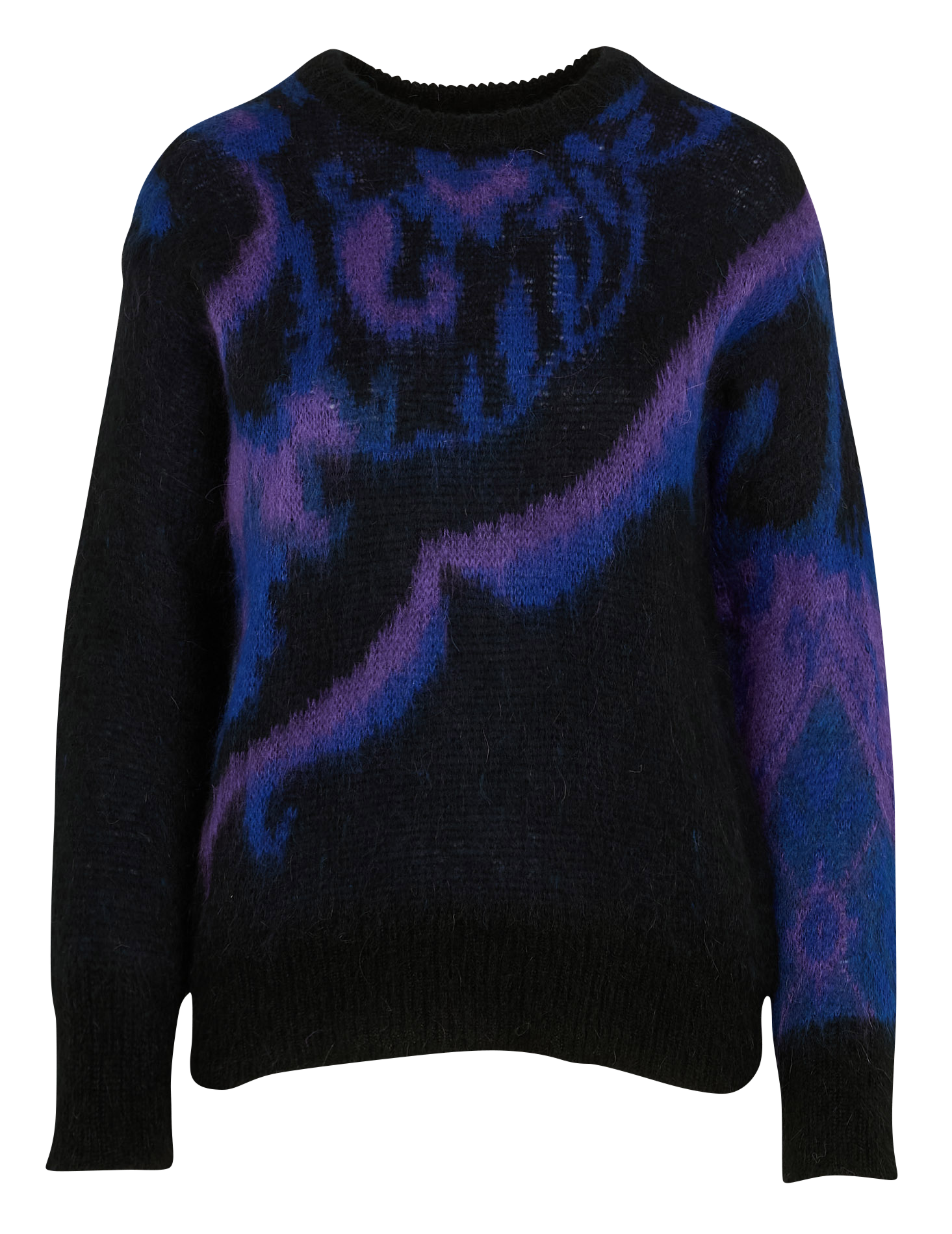 Pull droit en jacquard imprimé | Noir