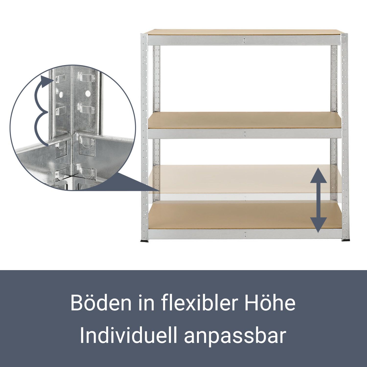 Juskys Lagerregal Basic 2er Set 180x90x40 cm – Metall Schwerlastregal, 10 Böden, 1750 kg, verzinkt