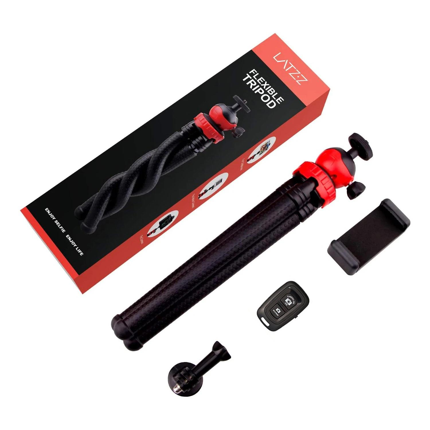 (31cm) 2in1 Tripod Stativ für Smartphones mit abnehmbarem Bluetooth Fernauslöser   1/4