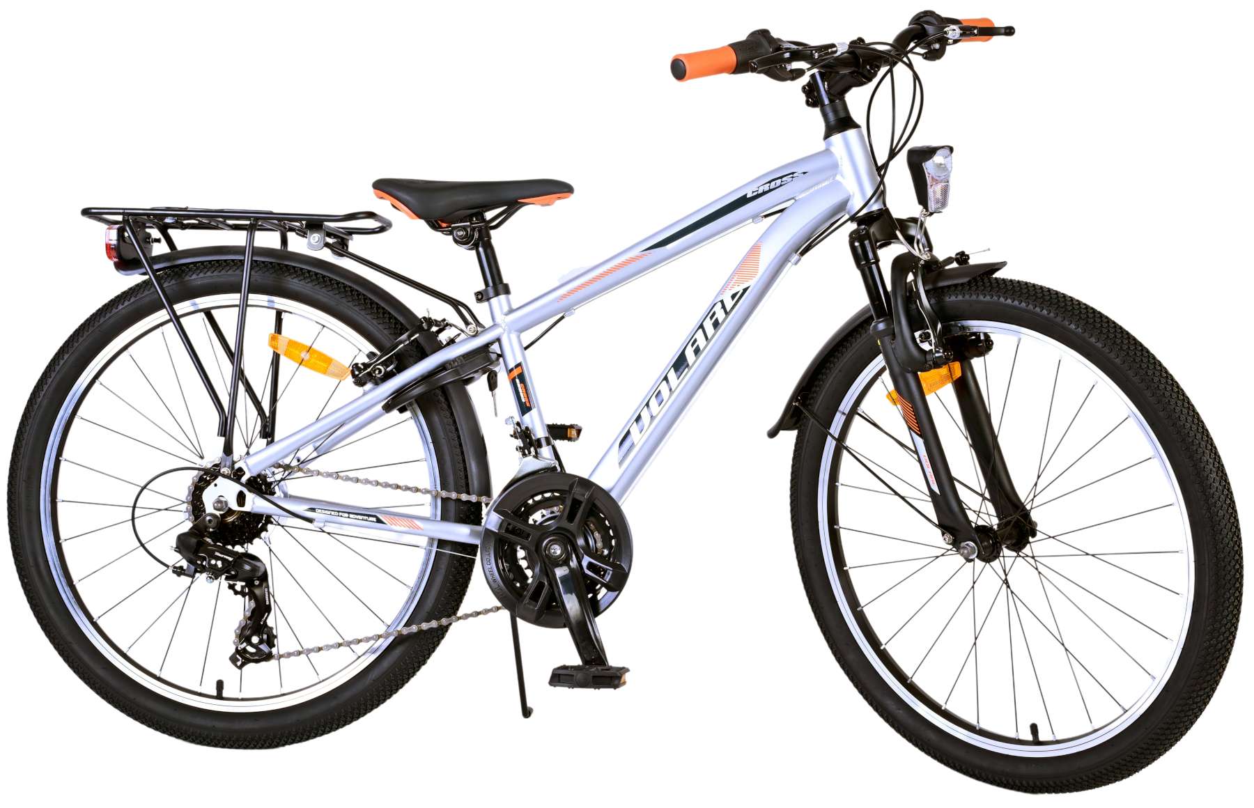 TPFSports Cross Kinderfahrrad - Jungen - 2 Handbremsen - 18 Gänge - 24 Zoll - Grau