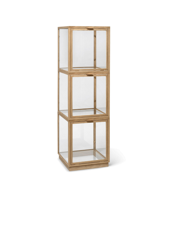 Ferm Living Miru glass montre decoratie natural oak