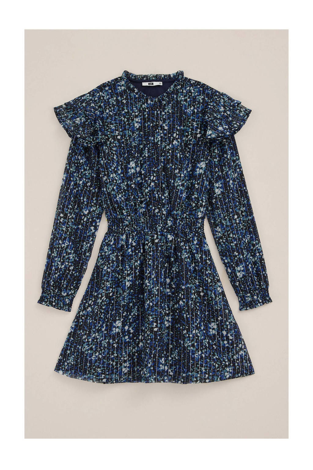 WE Fashion jurk met all over print blauw
