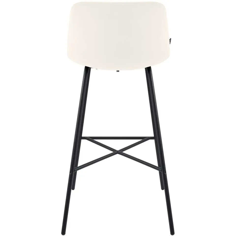 CLP Barkruk Altona zwart Frame - Fluweel - creme