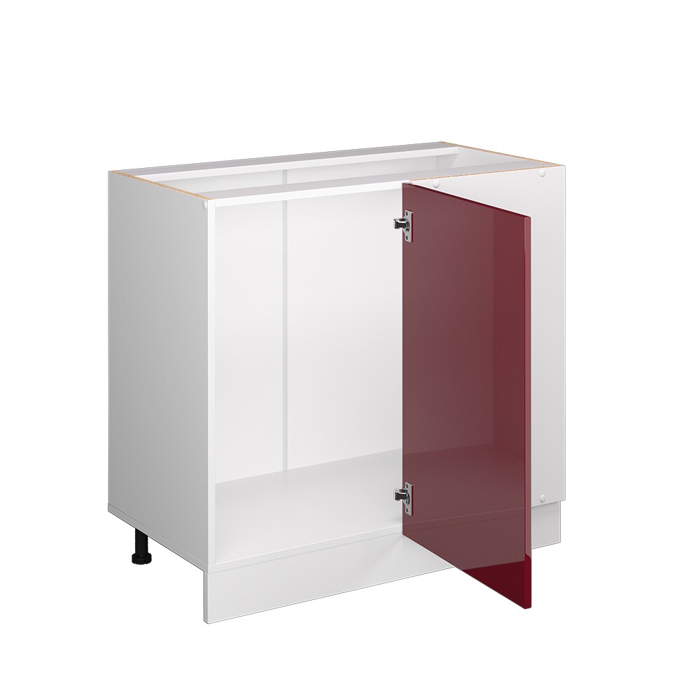 Vicco Eckunterschrank Küchenschrank Küchenzeile R-Line 86 cm Weiß Bordeaux Tür Hochglanz