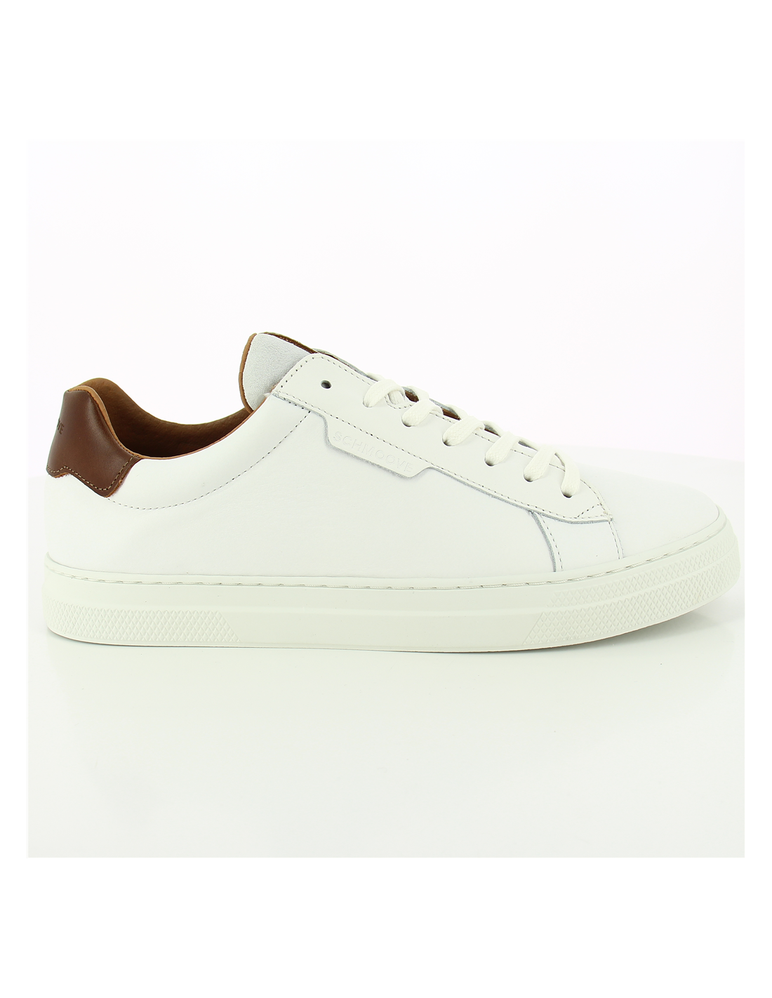 schmoove baskets de ville homme spark clay cuir blanc/marron