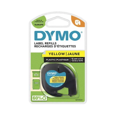 Dymo Original Schriftband für LetraTag® schwarz auf gelb, 12 mm x 4 m