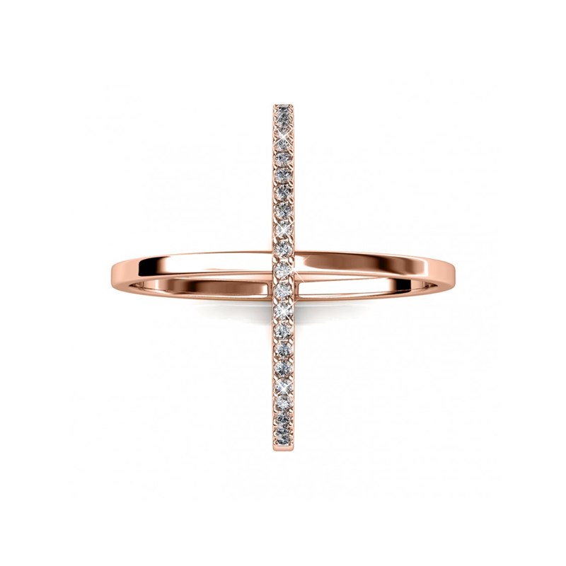 Bague X Duo - Or Rosé et Cristal