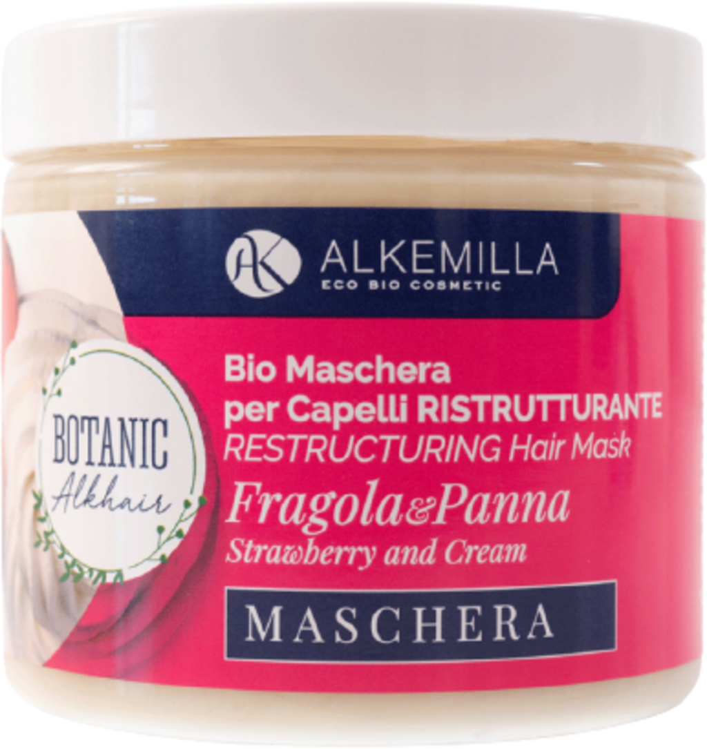 Alkemilla Eco Bio Cosmetic  Sahne & Erdbeere Restrukturierende Haarmaske, 200 ml
