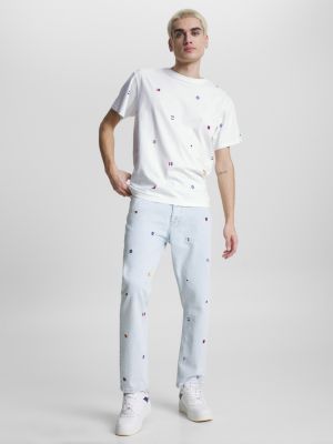 Camiseta de corte relaxado com bordado de arquivo