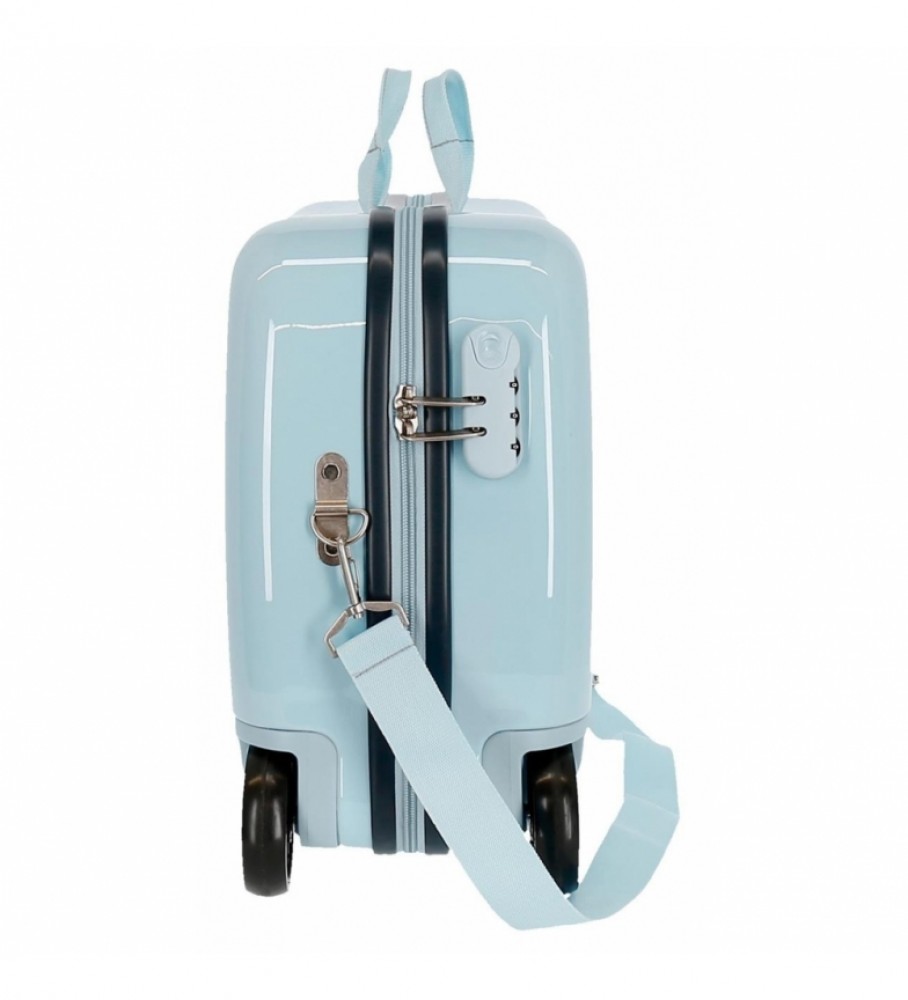 Mala infantil Joumma Bags com 2 rodas multidirecionais, estampa da Cinderela, azul, para festa de aniversário - 38x50x20cm -