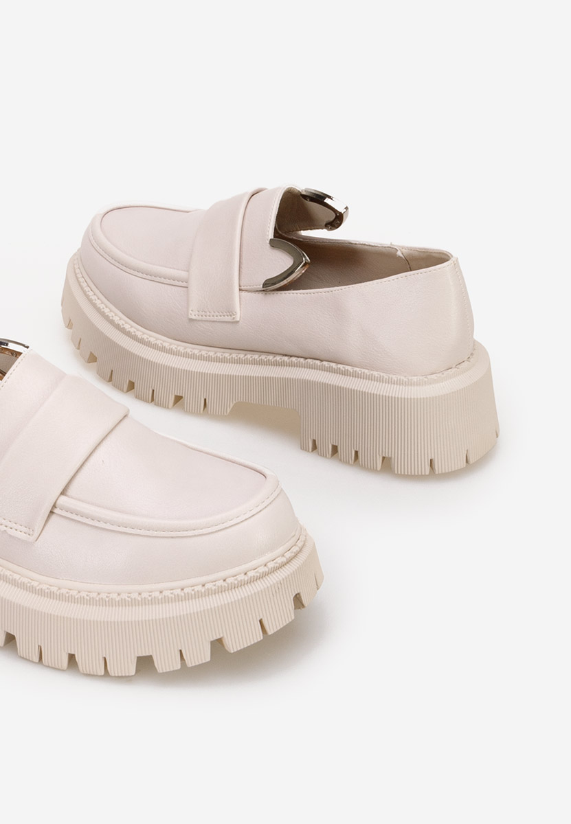 Mocassins à semelle épaisse beige Desiara