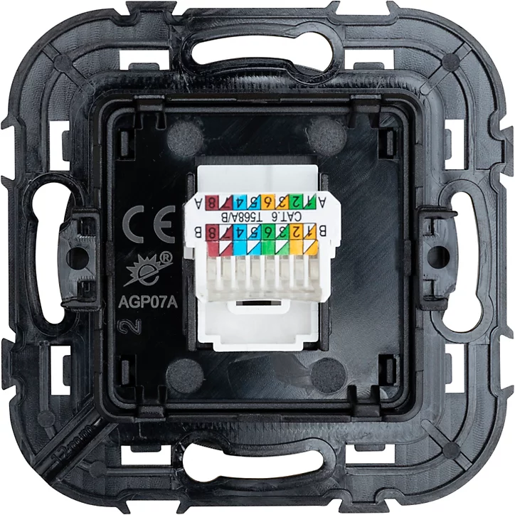 Prise RJ45 éthernet Jacobsen Espen noir à composer