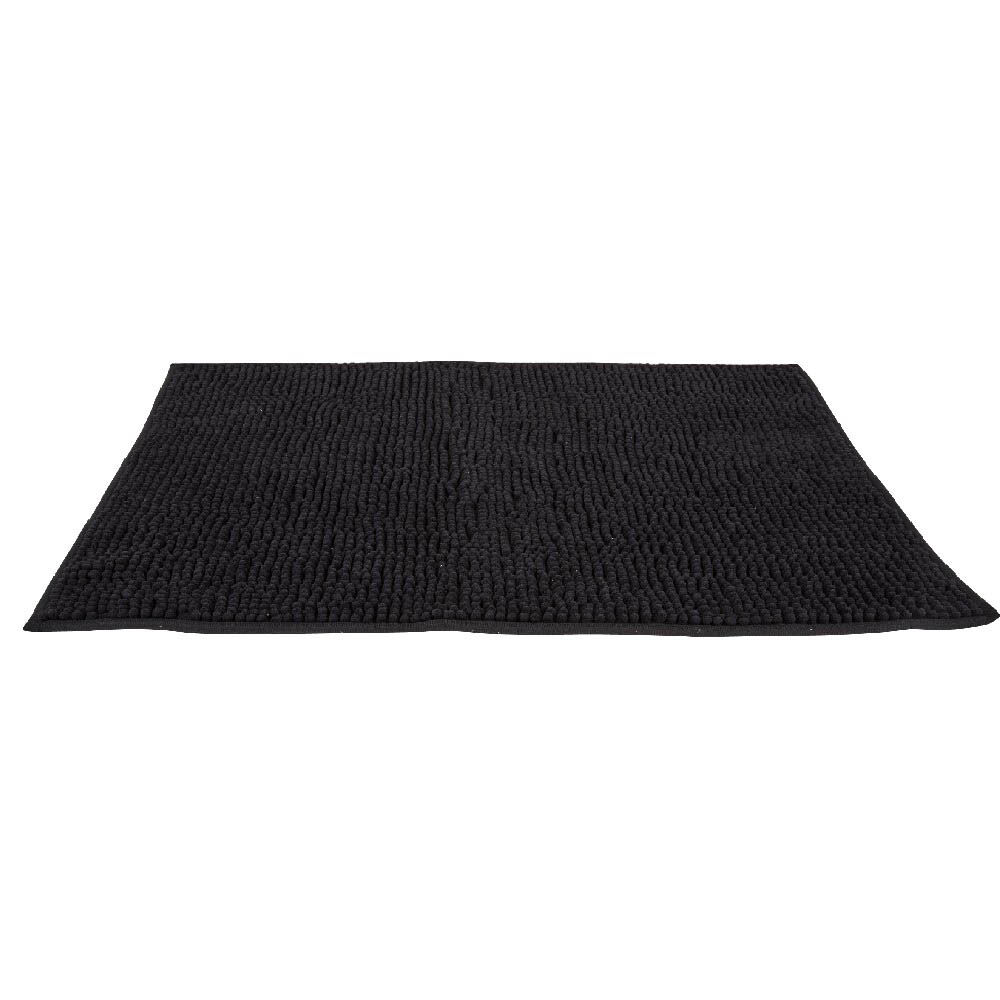 Tapis salle de bain chenille noir