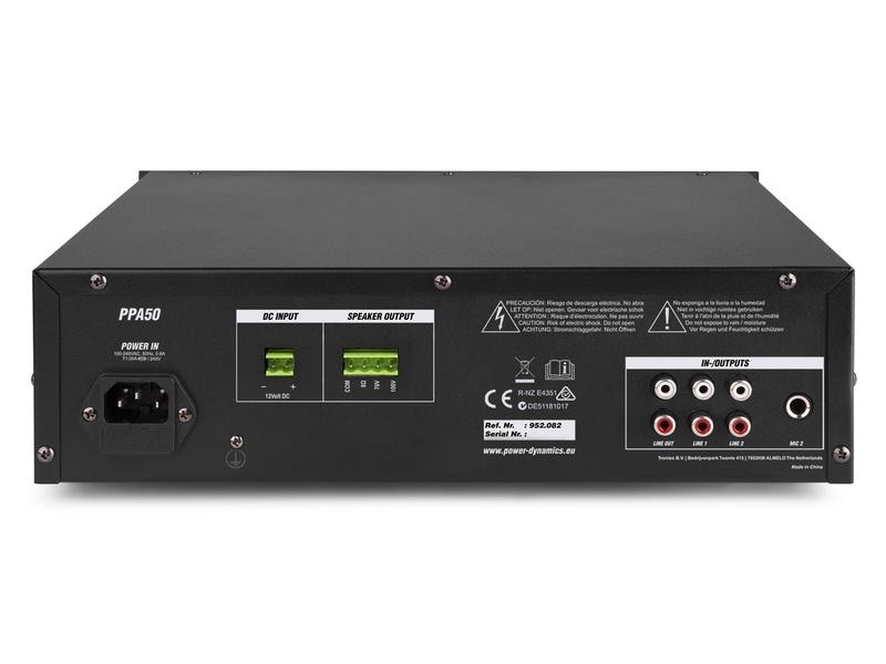 Power Dynamics Verstärker Pro PPA50 Verstärker mit Bluetooth, SD, USB und MP3