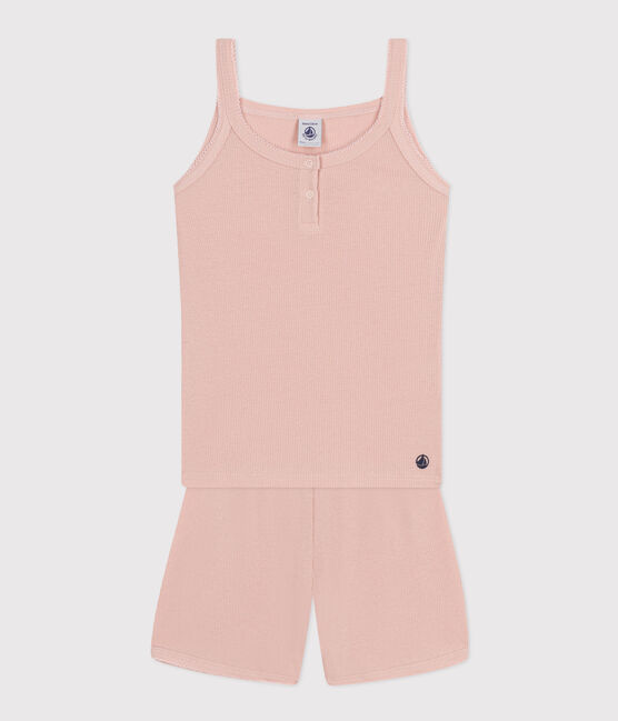 Pyjama short et débardeur uni en coton et lyocell enfant