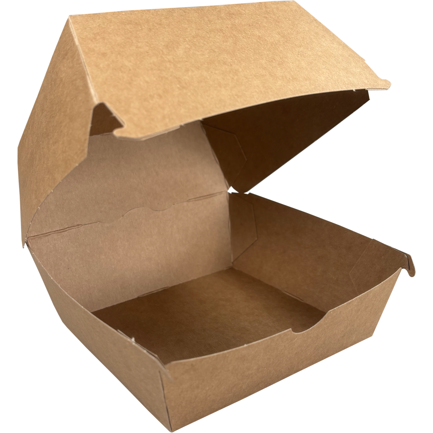 Bak, Karton, hamburgerbox, 120x120x100mm, bruin