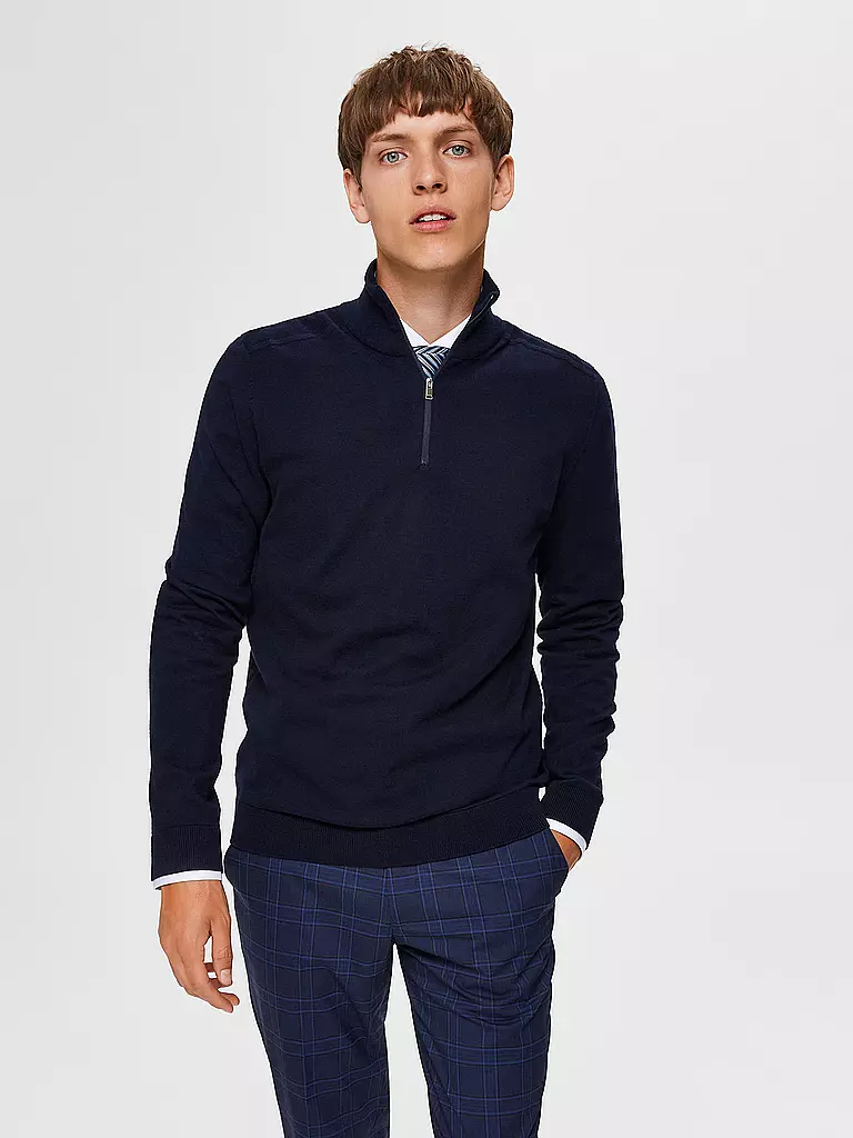 SELECTED Troyer Pullover SLHBERG blau