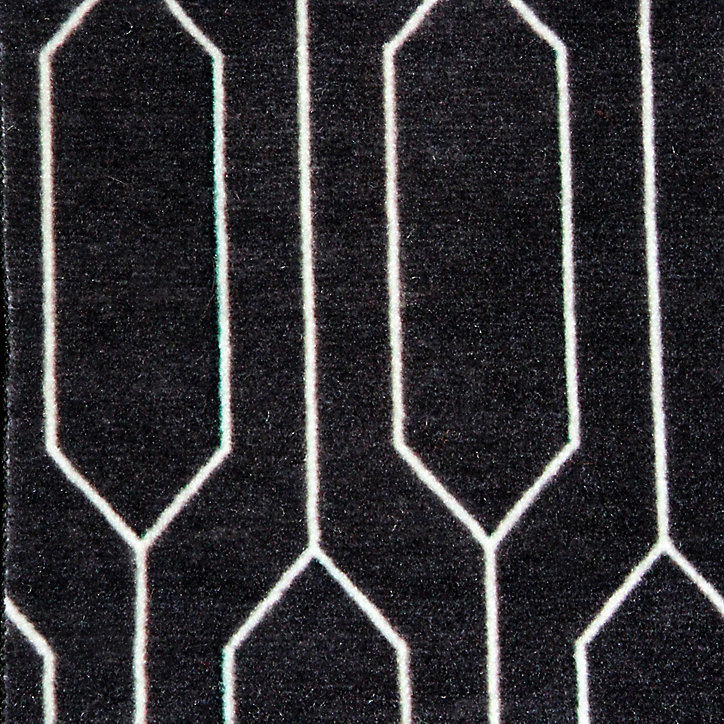 Tapis rectangle Bromberg GoodHome noir et blanc L.90 x l.60 x ep.0,5 cm