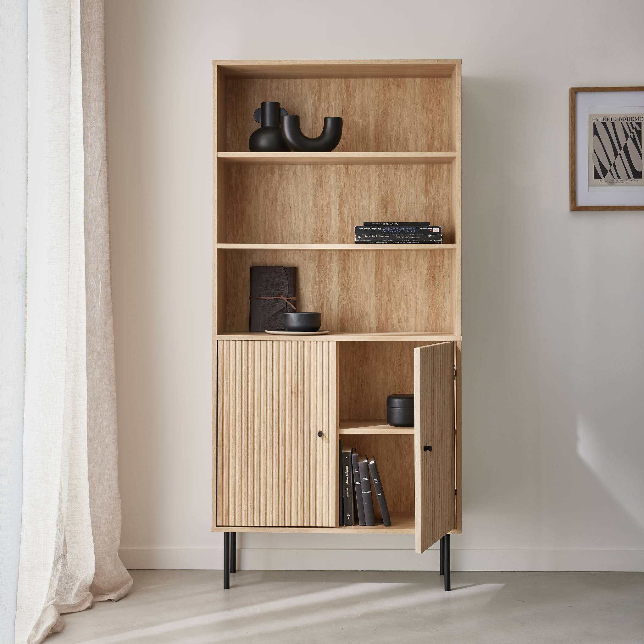 sweeek - Boekenkast, L80 x D29 x H170.5cm