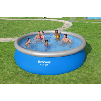 Bestway zwembad rond 457 x 122 cm blauw met pomp