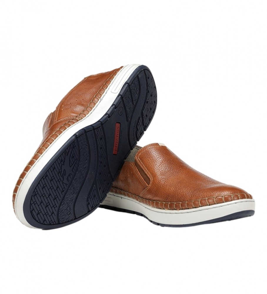 Sapatos de couro Fluchos F1714 marrom médio