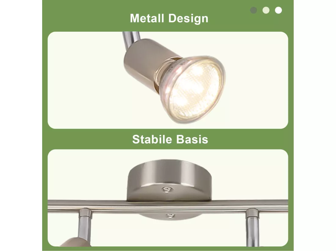 NETTLIFE Spot de plafond LED orientable GU10 4 flamme spots de plafond salon industriel orientable