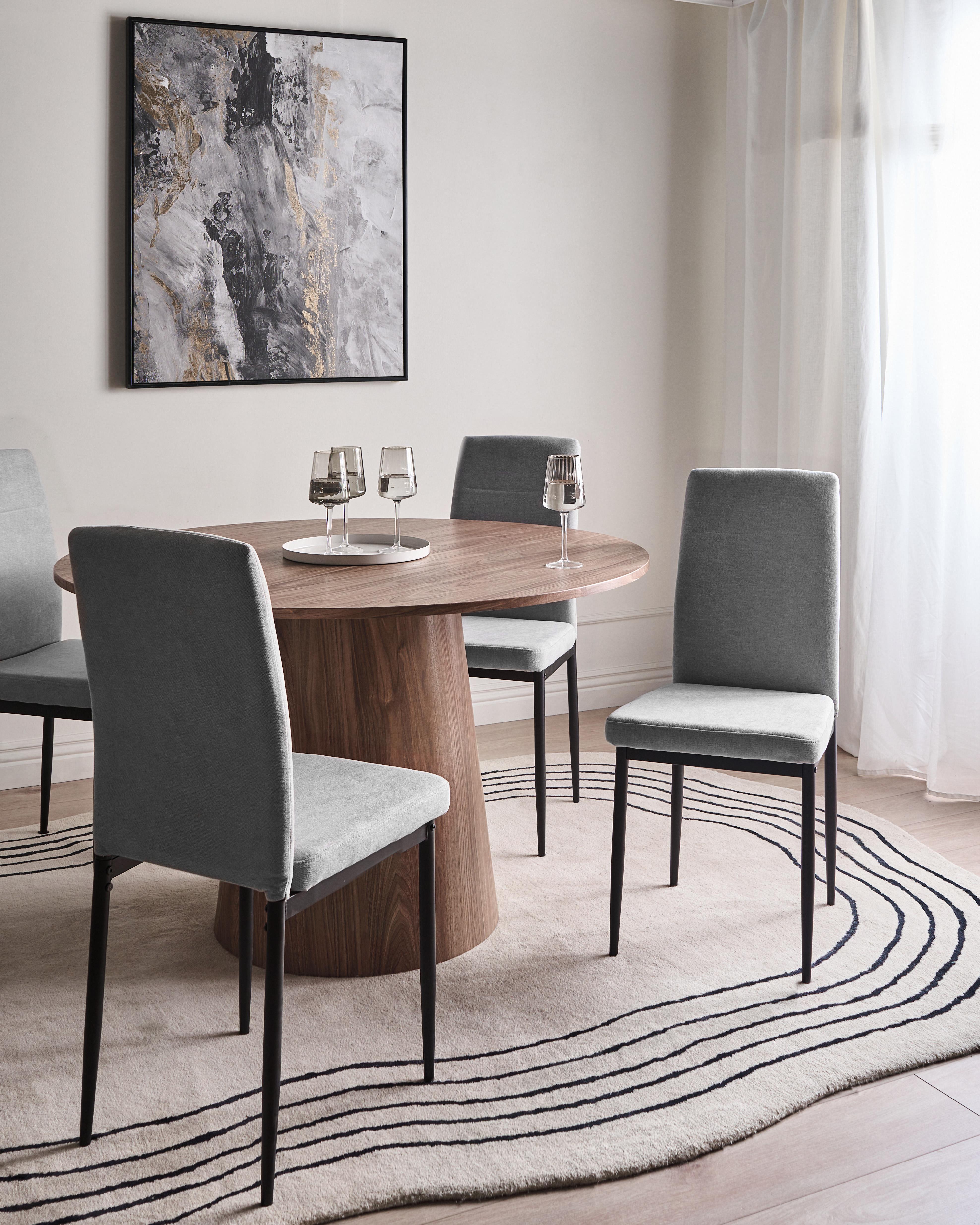 Set van 4 eetkamerstoelen RINER Stof Grijs