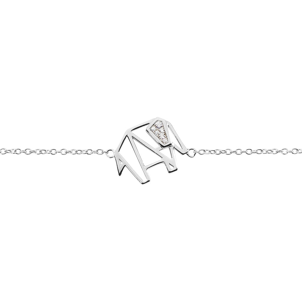 Bracelet Origami Argent Blanc Oxyde De Zirconium