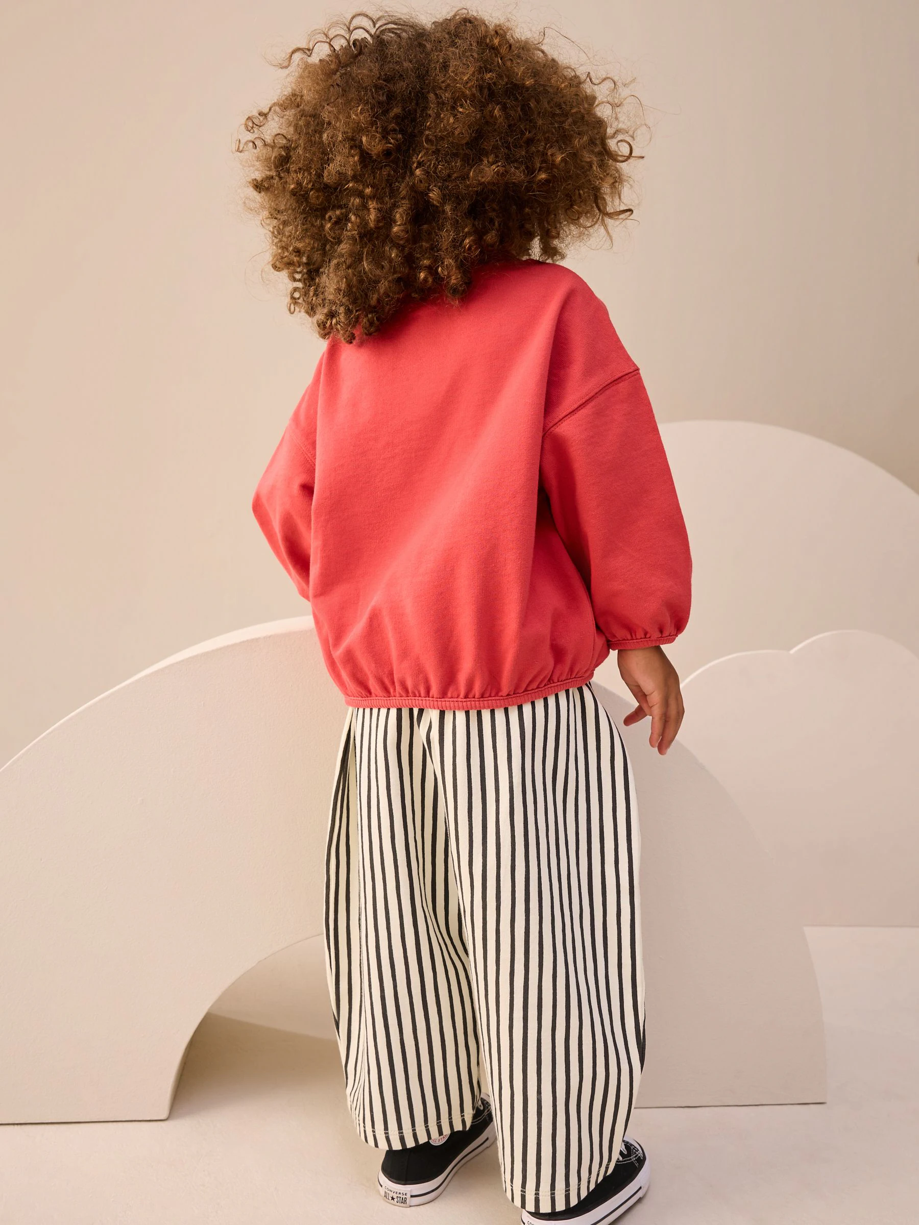 Rood met hond - Set met top met lange mouwen en broek met wijde pijpen (3mnd-7jr)