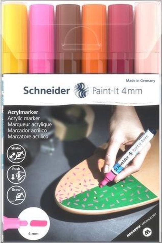Schneider Acrylmarker - Paint-it 320 - 4mm - Etui 6 Stuks - S-120297