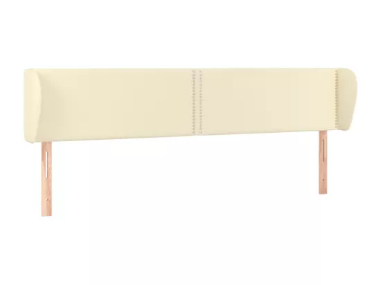 Tête de lit avec oreilles Crème 163x23x78/88 cm Similicuir
